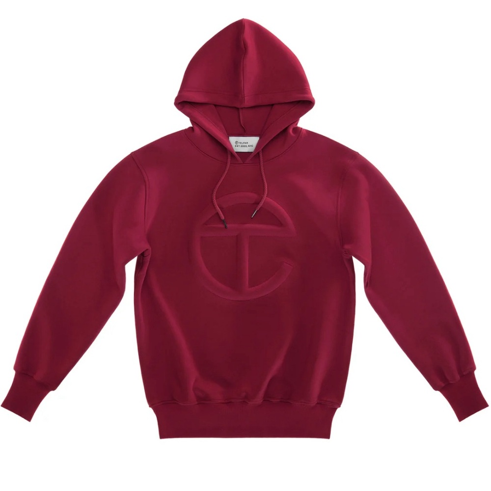 Telfar embossed hoodie NWT oxblood size large